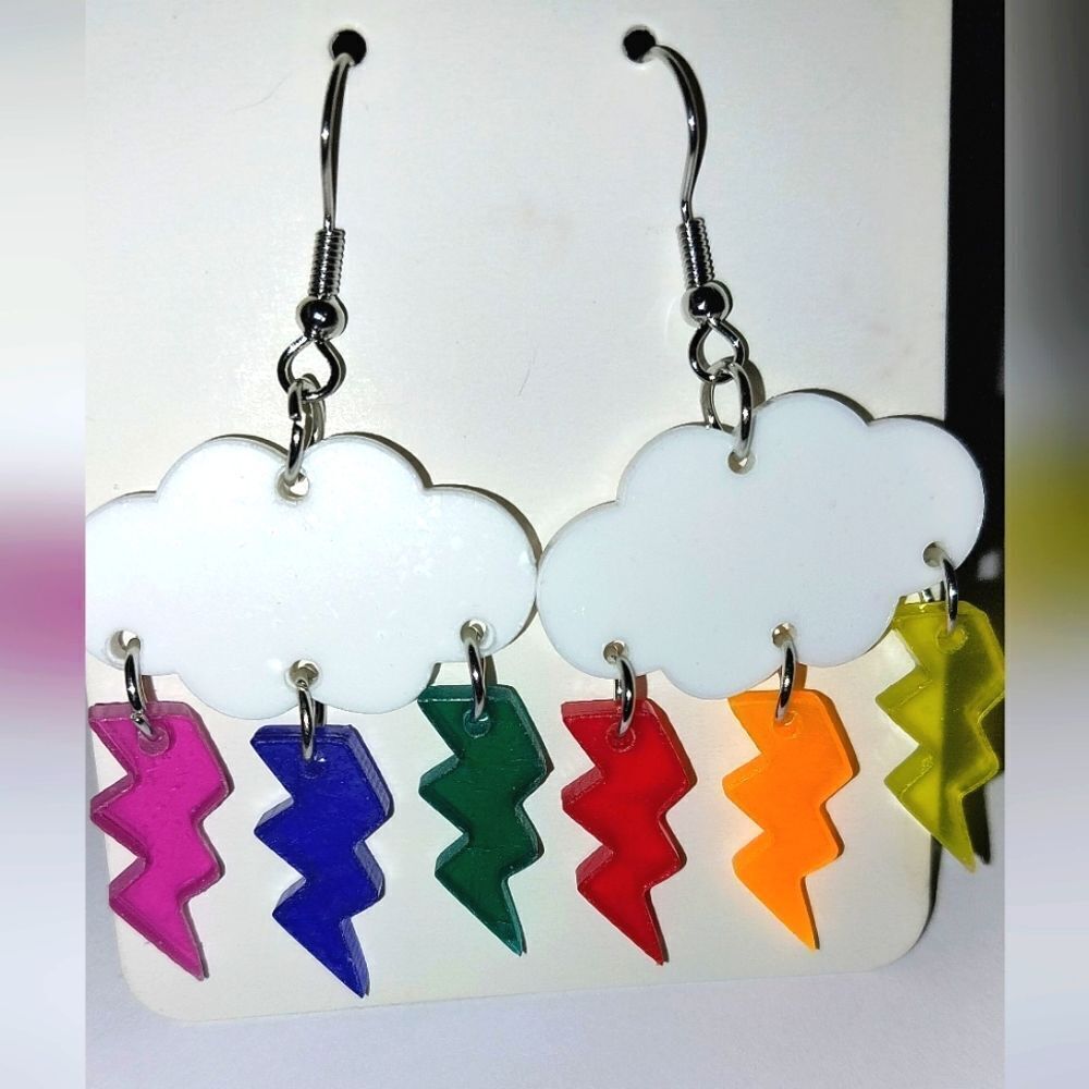 Colorful fun dangle earrings - Picture 7 of 7